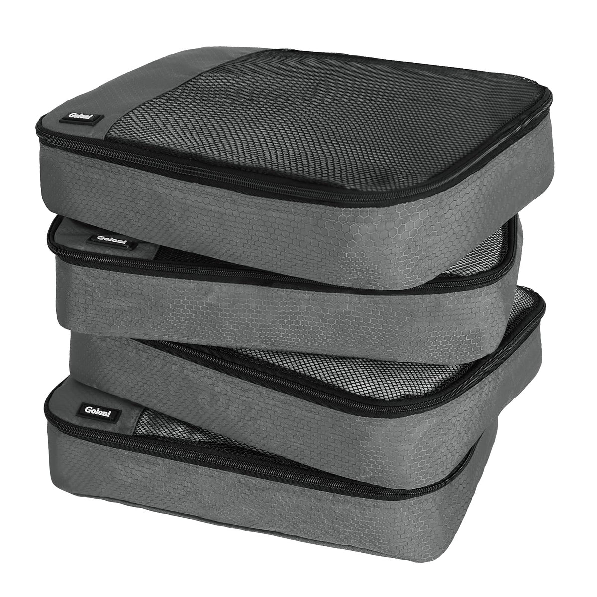 Packing Cubes for Travel,4 Set Packing Cubes for Suitcases,Lightweight Mesh Luggage Organizer Bag with Double Zipper,Black