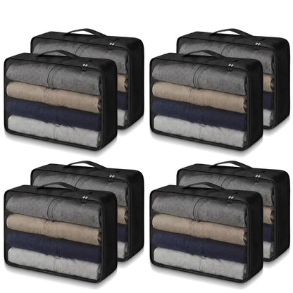 Silkfly 8 Pcs XL Packing Cube for Travel Luggage,Simple,Beige