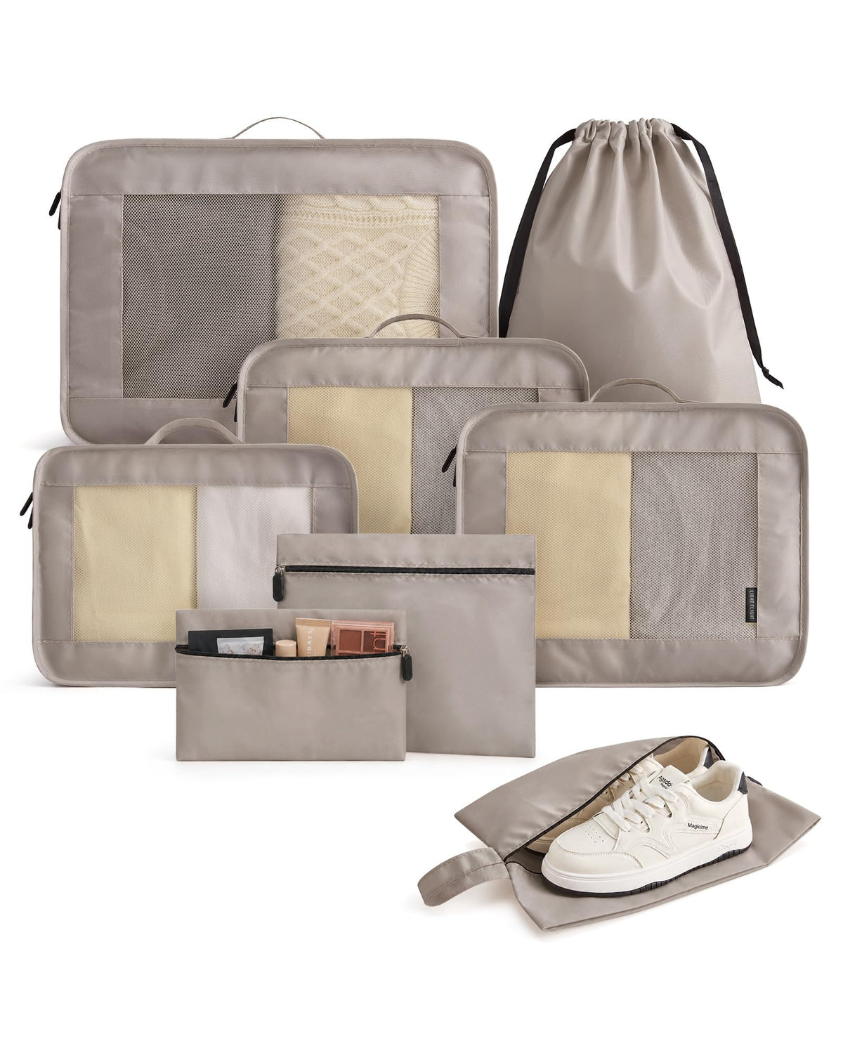 LIGHT FLIGHT 8 Set Packing Cubes for Travel, Cruise Ship Travel Essentials
