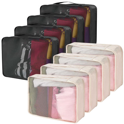 Silkfly 8 Pcs XL Packing Cube for Travel Luggage,Simple,Beige