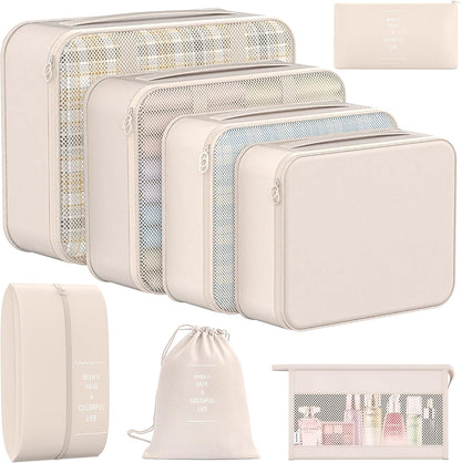 8 Set Packing Cubes for Travel, Anti-Tearing Luggage Organizer Bags