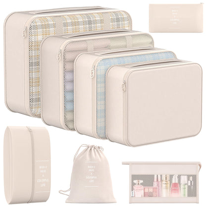 8 Set Packing Cubes for Travel, Anti-Tearing Luggage Organizer Bags