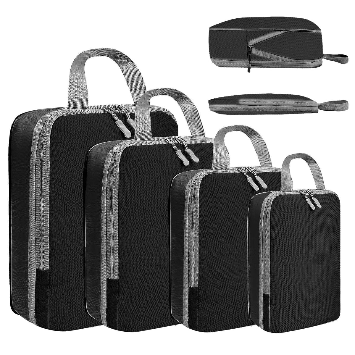 LANSKLBD 6/8 Set Packing Cubes for Suitcases Travel Luggage Packing Organizers,Travel Accessories Essentials Luggage Organizer with Shoe/Tioletry/Laundry Bag (Dark Blue, 8 set)