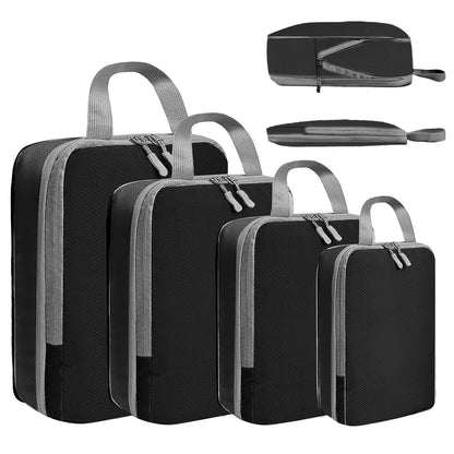LANSKLBD 6/8 Set Packing Cubes for Suitcases Travel Luggage Packing Organizers,Travel Accessories Essentials Luggage Organizer with Shoe/Tioletry/Laundry Bag (Dark Blue, 8 set)
