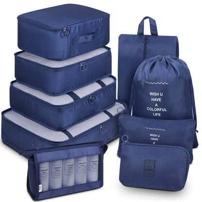 Mossio 9 Set Packing Cubes with Shoe Bag & Electronics Bag - Luggage Organizers Suitcase Travel Accessories