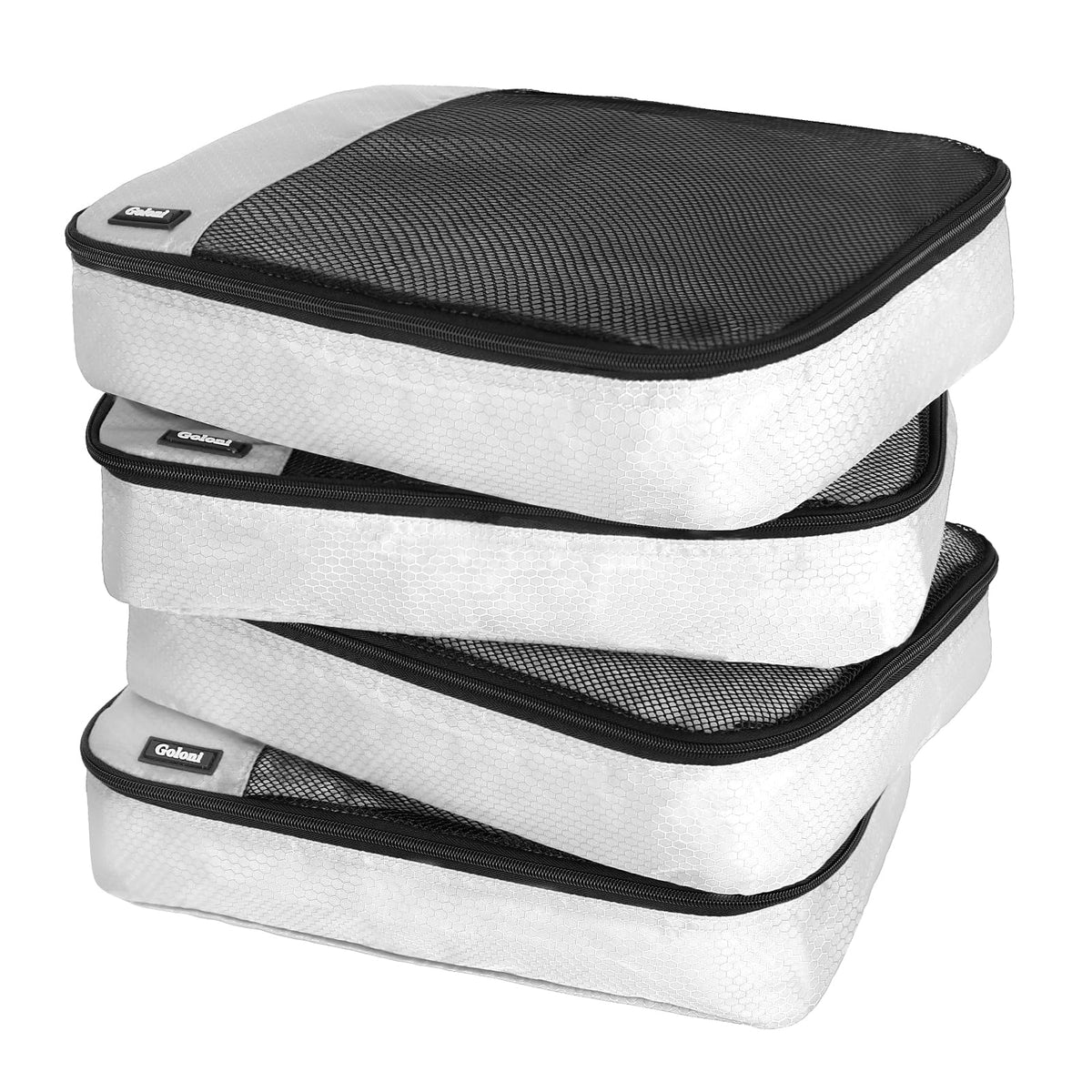 Packing Cubes for Travel,4 Set Packing Cubes for Suitcases,Lightweight Mesh Luggage Organizer Bag with Double Zipper,Black