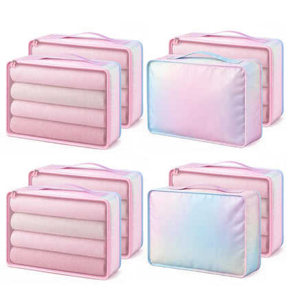 Silkfly 8 Pcs XL Packing Cube for Travel Luggage,Simple,Beige
