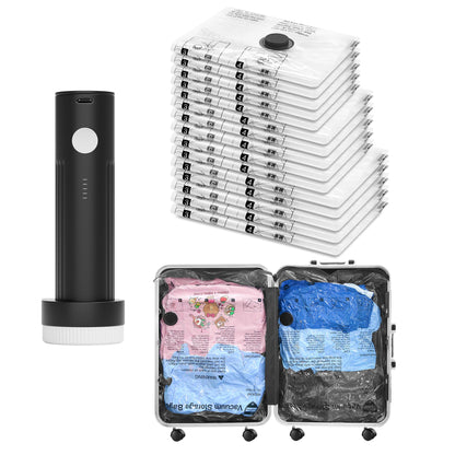 Vacuum Seal Bags for Clothing Travel with Electric Pump, 12 Combo