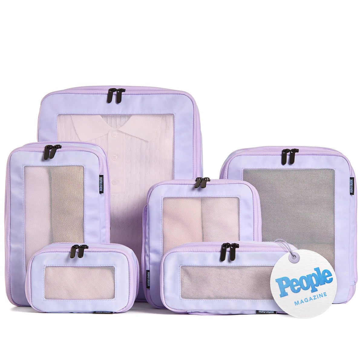 Aerotrunk Compression Packing Cubes for Travel, 6-Pack, Light Grey