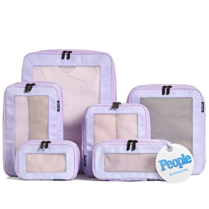 Aerotrunk Compression Packing Cubes for Travel, 6-Pack, Light Grey