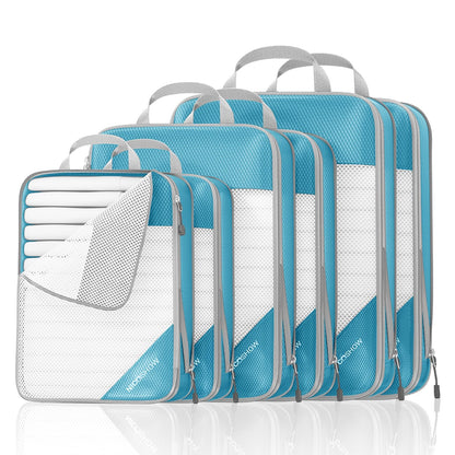 NICOSHOW 6 Set Compression Packing Cubes for Travel - Compressible, Lightweight, and Space-Saving Packing Cubes, Travel Essentials for Women, Grey