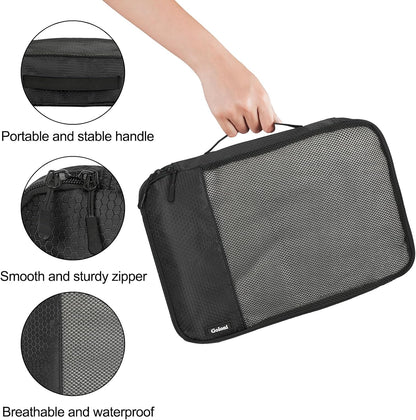 Packing Cubes for Travel,4 Set Packing Cubes for Suitcases,Lightweight Mesh Luggage Organizer Bag with Double Zipper,Black
