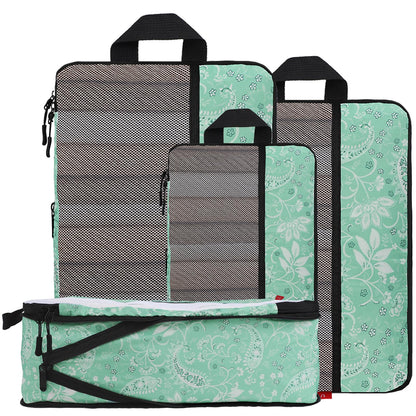 U+U 10 Set Compression Packing Cubes, Travel Organizers (Polka Dot)