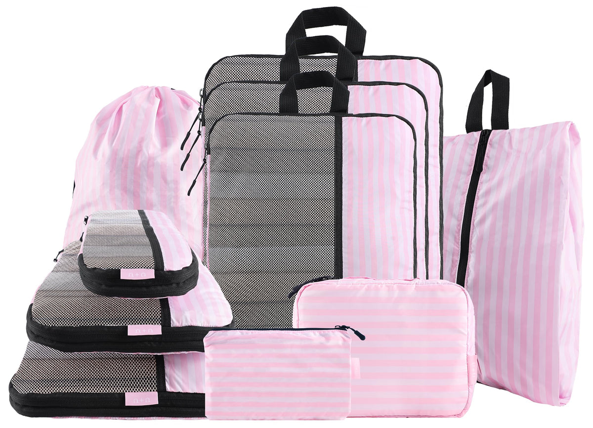 U+U 10 Set Compression Packing Cubes, Travel Organizers (Polka Dot)
