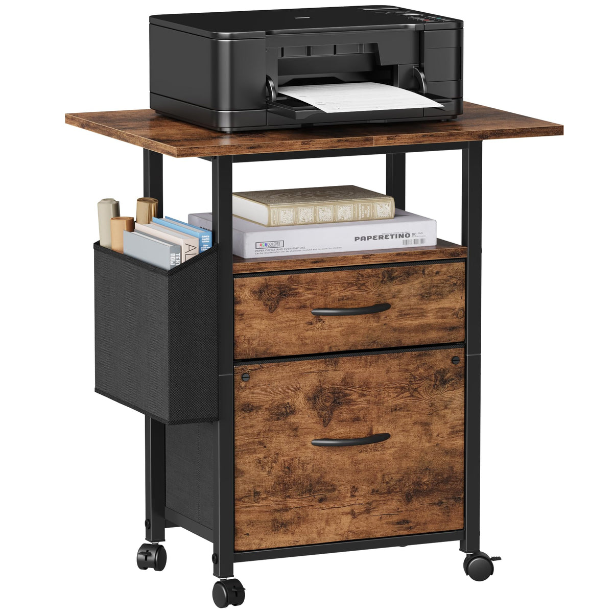 GYIIYUO 2 Drawer File Cabinet 24''W, Mobile Filing Cabinet, Printer Stand