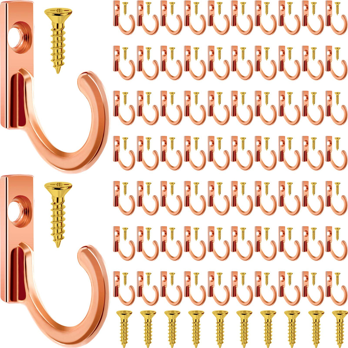 Zhehao 100 Pieces Key Hooks Jewelry Small Hook Key, Black, 100 Pieces