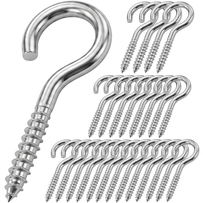 50 Pack 1 Inch Eye Bolts M2 Screw in Hooks,304 Stainless Steel Screw-in Hooks，Metal Ceiling Hooks，for Hanging Plants, Yoga, Lighting fixtures, Indoor and Outdoor use (50, M2-1inch)