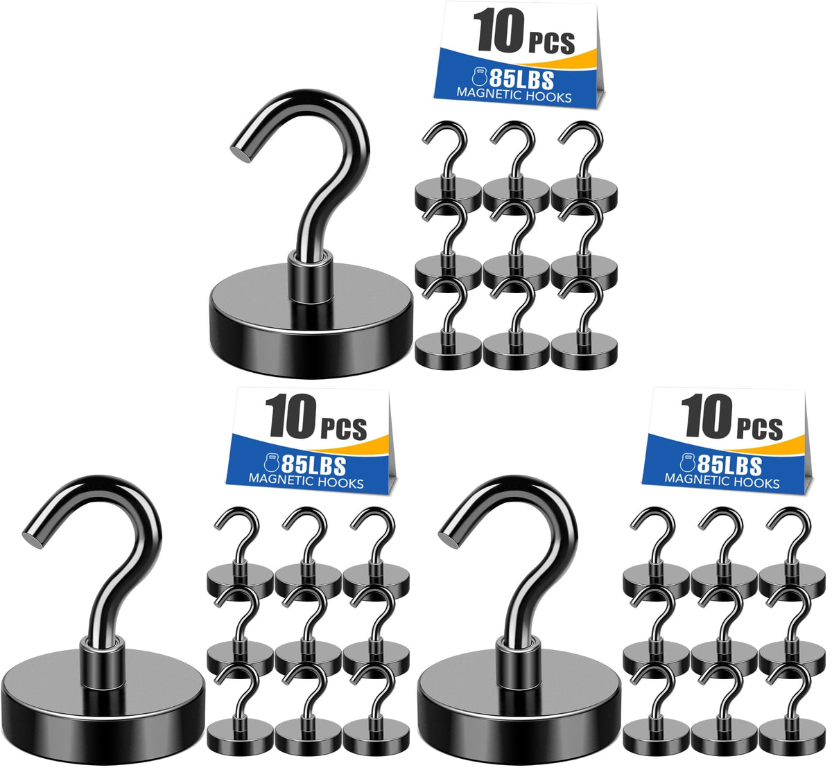 MIKEDE 80LBS Magnetic Hooks, Strong Cruise Cabin Ship Essentials Black