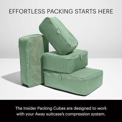 Away Insider Packing Cubes Set of 4, Lightweight Travel Luggage Organizers