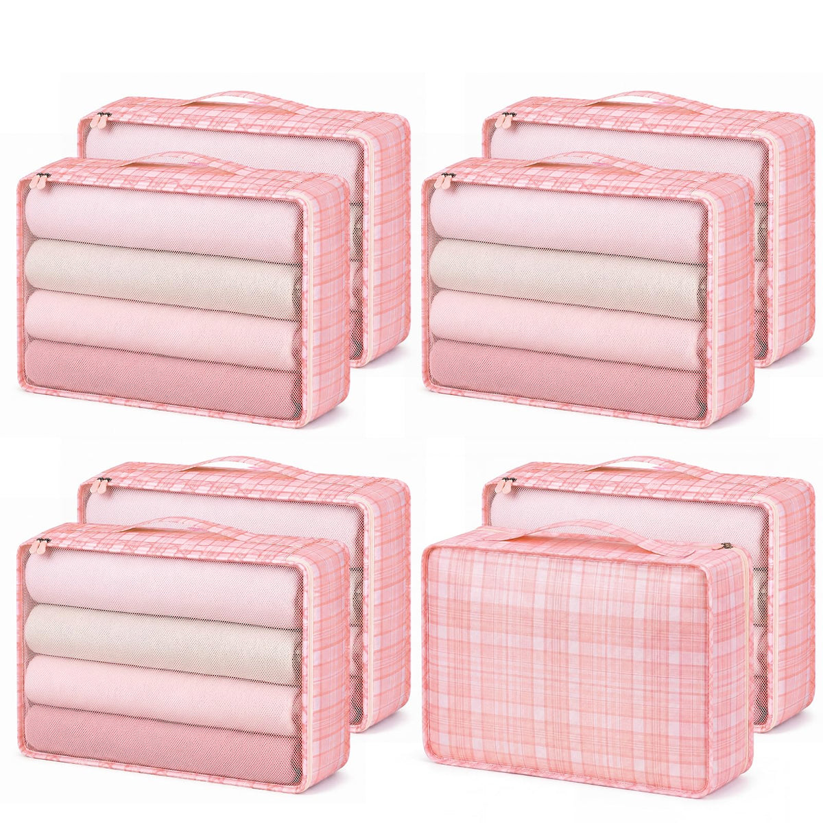 Silkfly 8 Pcs XL Packing Cube for Travel Luggage,Simple,Beige