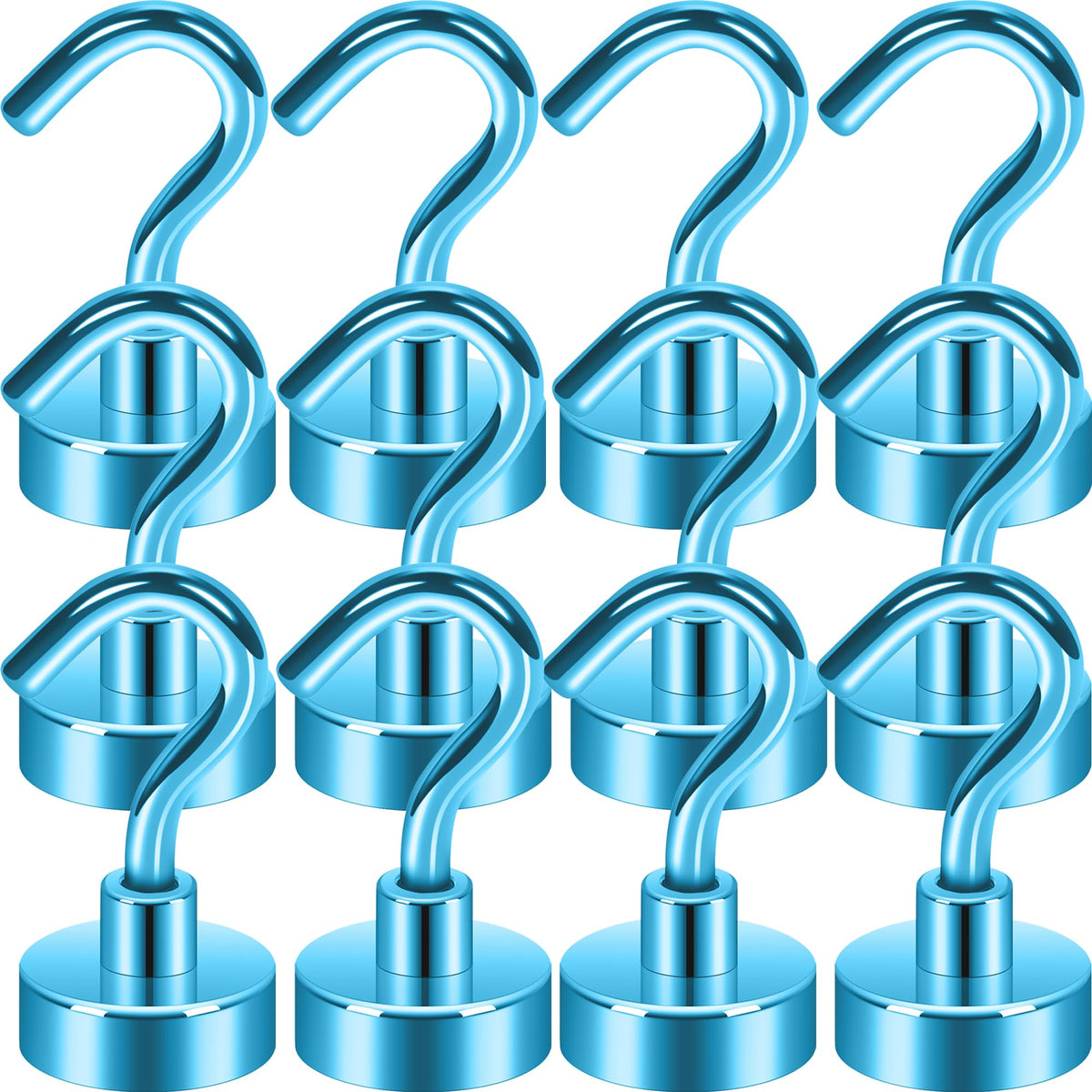 Neosmuk Magnetic Hooks, 30lb Heavy Duty, Silver, 10 Pack