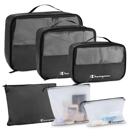 Champion Packing Cubes for Travel - 6 Piece Organizer Set, Carry-On Ready
