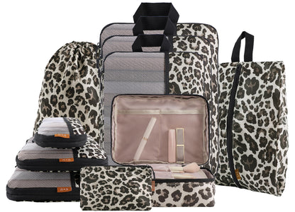 U+U 10 Set Compression Packing Cubes, Travel Organizers (Polka Dot)