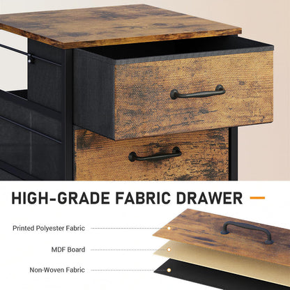DEVAISE 3-Drawer Mobile File Cabinet, Rolling Printer Stand, Rustic Brown