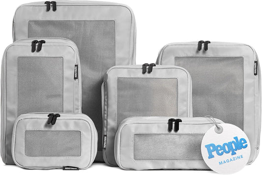 Aerotrunk Compression Packing Cubes for Travel, 6-Pack, Light Grey