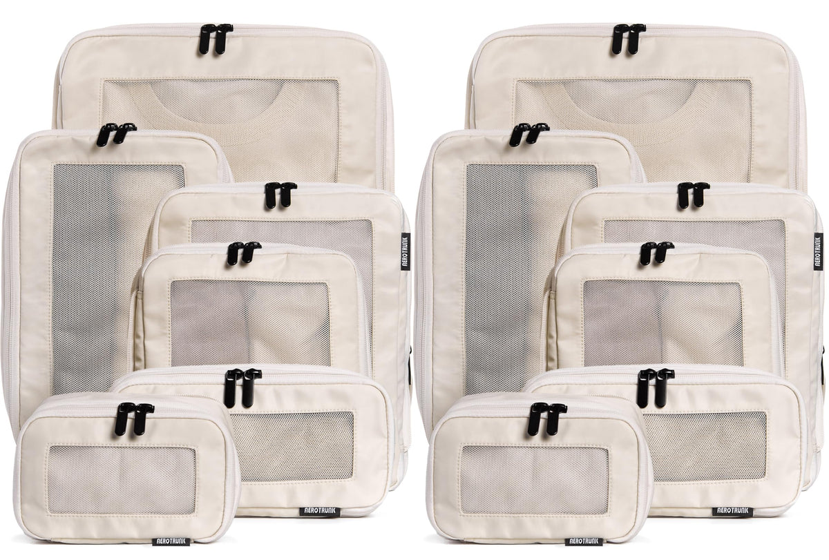 Aerotrunk Compression Packing Cubes for Travel, 6-Pack, Beige