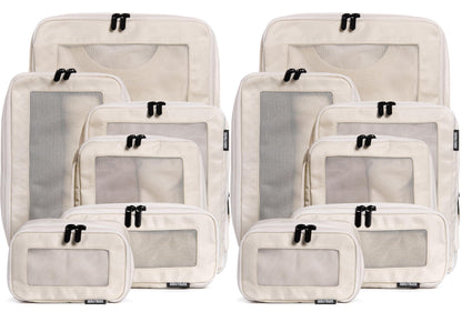 Aerotrunk Compression Packing Cubes for Travel, 6-Pack, Beige