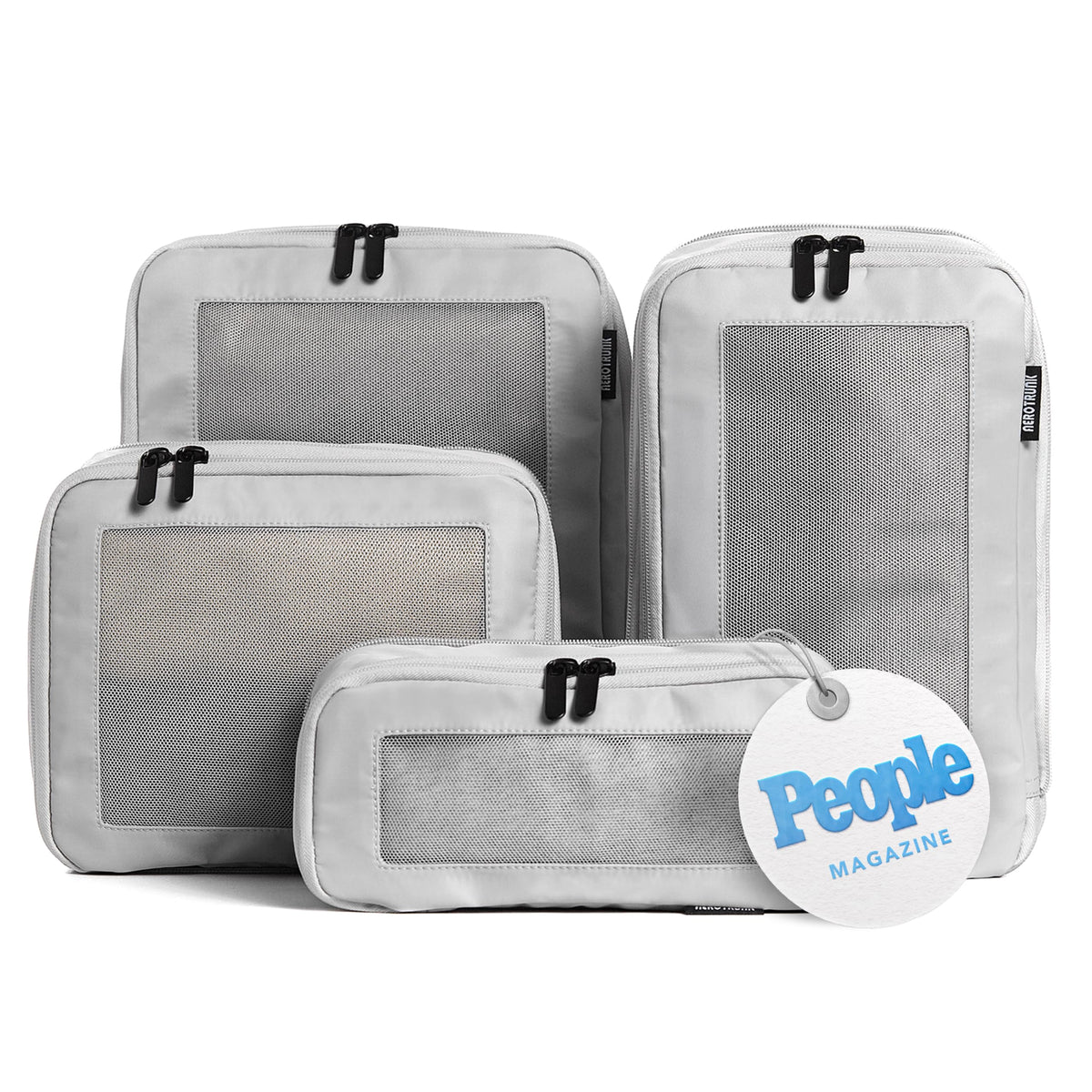 Aerotrunk Compression Packing Cubes for Travel, 6-Pack, Light Grey