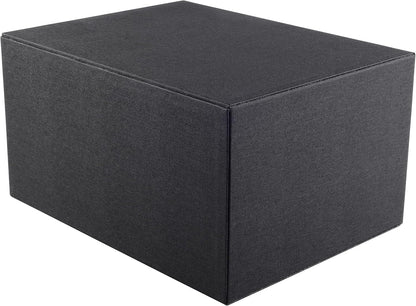 Fashion Multicolor Collocation Leather Desk Organizer File Cabinet Executive Office Supplies Desktop Filing A4 Contract Document Stackable Storage Box with 3 Drawers (Black)