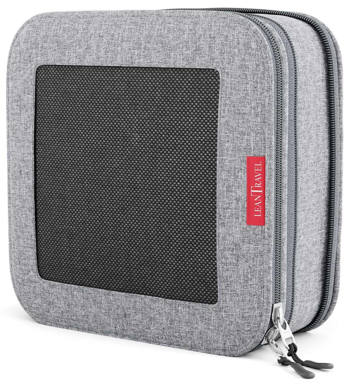 LeanTravel Premium Compression Packing Cubes for Travel - Suitcase Organizer Bags with Double Zipper & Breathable Mesh Panel - Space Saving Carry On Luggage Essentials (6-Pack, Grey)